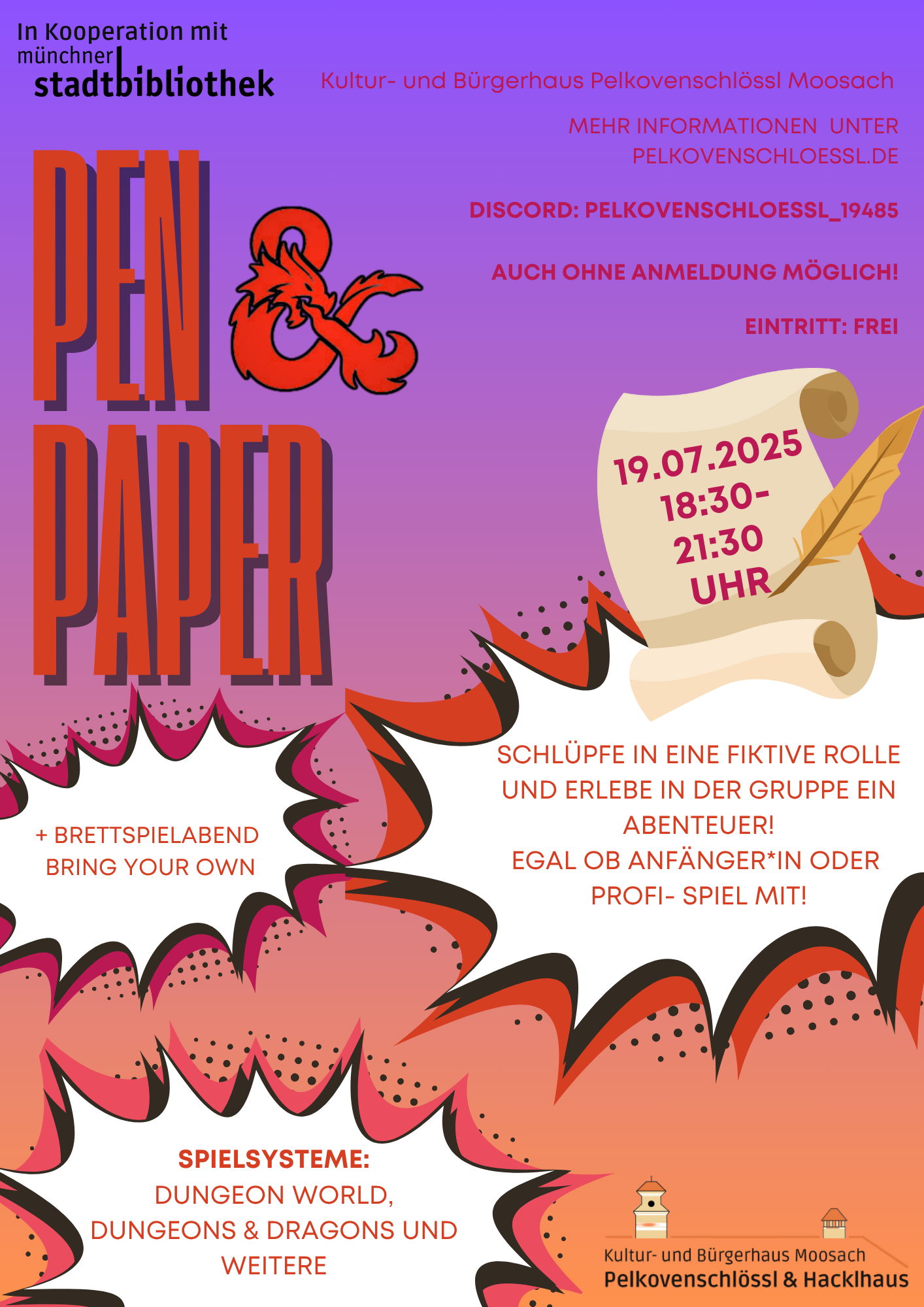 1 Abend 3 Events: Pen & Paper